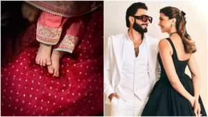 Deepika holds daughter Dua in her arms as they jet off for a family vacation